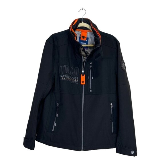 Tom Tailor Men's Size L Performance Jacket Soft Shell Black - Picture 1 of 9